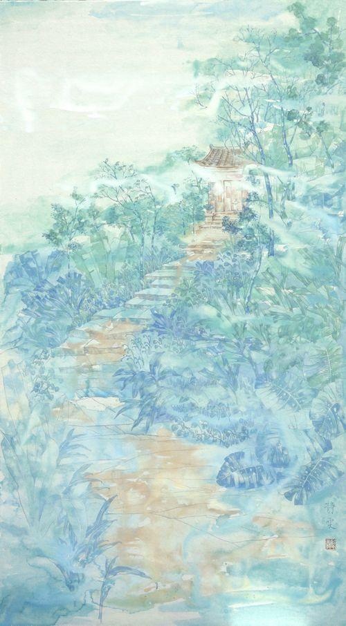 《清風閑日》工筆淡彩 180×98cm 梁靜雯 2011.jpg