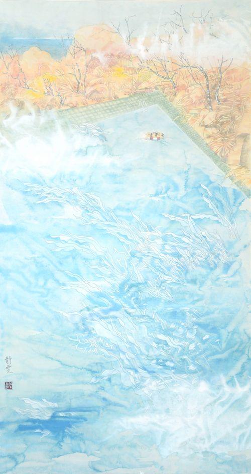 《朗日逍遙》工筆淡彩 180×98cm 梁靜雯 2014.jpg